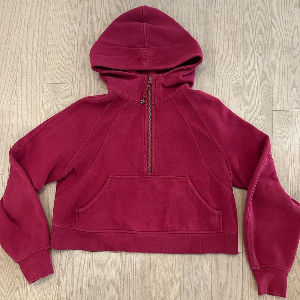 Lululemon pomegranate 1/2 zip scuba oversized hoodie